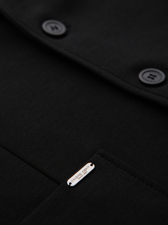 Ombre Clothing Moški črni blazer SLIM z rahlo teksturo