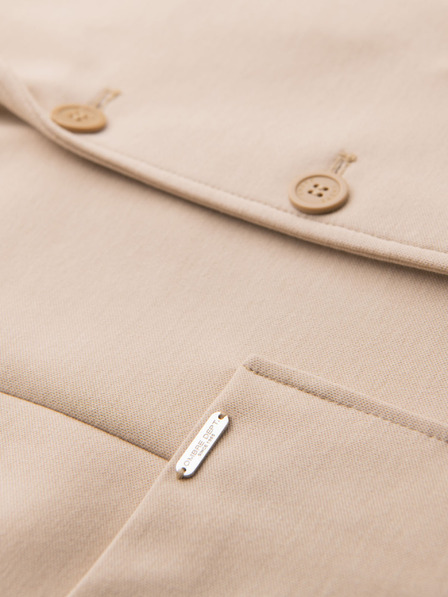 Ombre Clothing Moški bež blazer SLIM iz rahlo strukturiranega pletiva