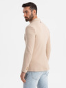 Ombre Clothing Moški bež blazer SLIM iz rahlo strukturiranega pletiva