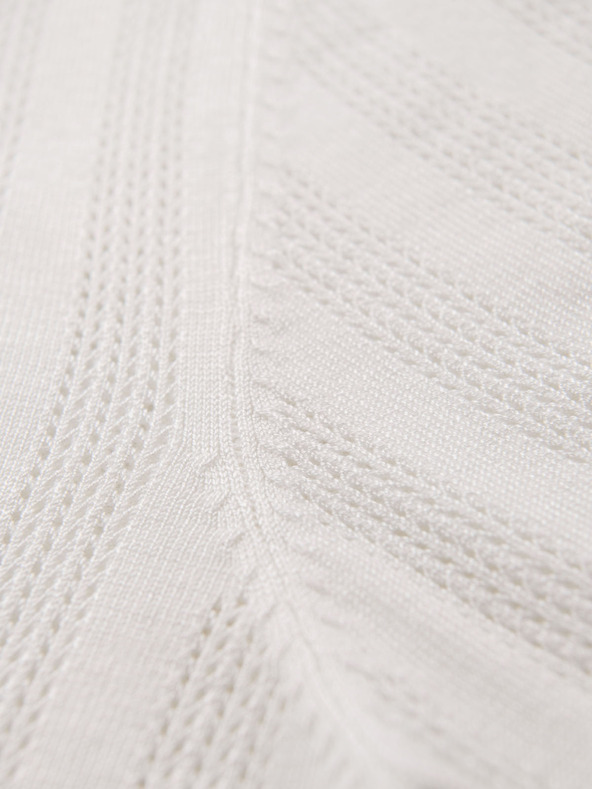 Ombre Clothing Moško polo majico z zadrgo pri izrezu - bela