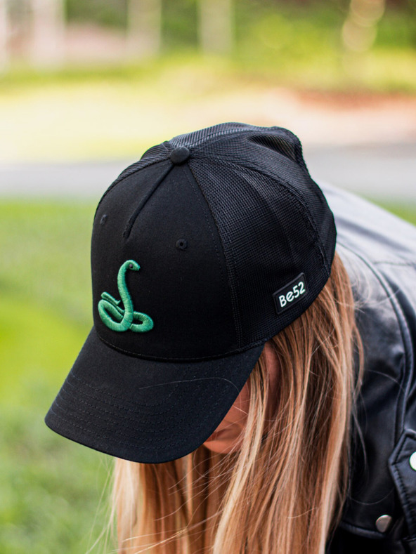 Be52 Be52 Snake kšiltovka premium črna/zelena