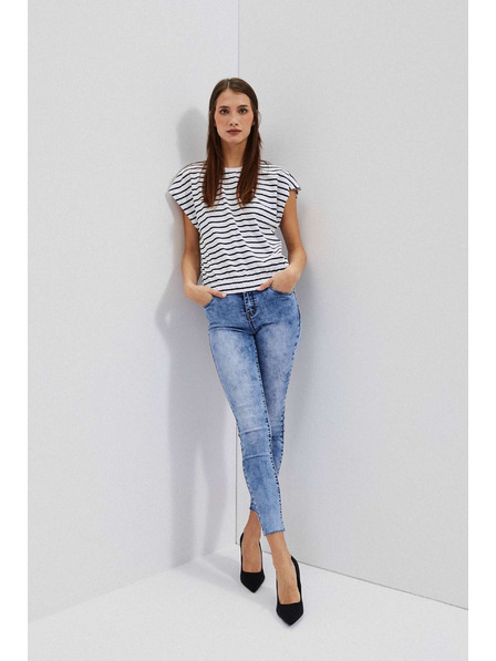 Moodo Ženske jeans hlače Moodo – temno modre