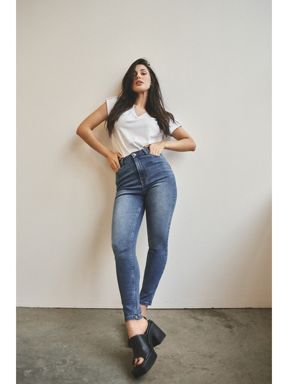 Moodo Ženske jeans hlače Moodo – temno modre