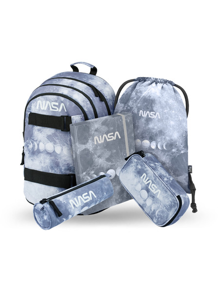 BAAGL  BAAGL 5 SET Skate NASA Grey: nahrbtnik, peresnica, etui, vrečka, mape