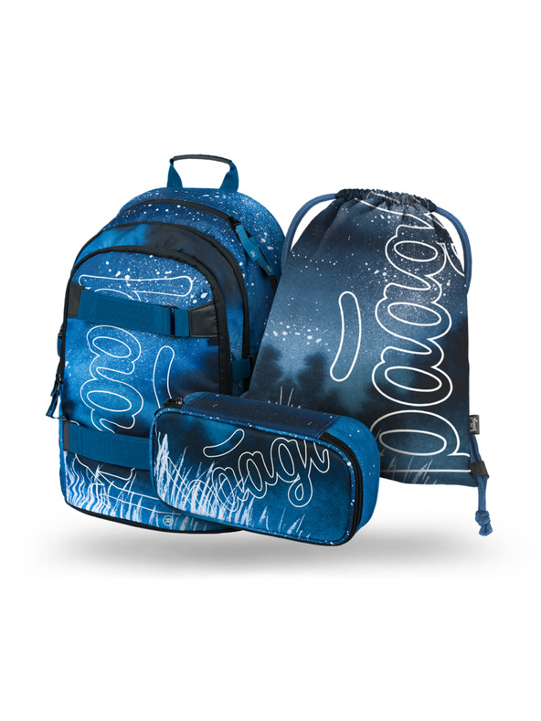 BAAGL  BAAGL 3 SET Skate Steel: nahrbtnik, peresnica, vrečka