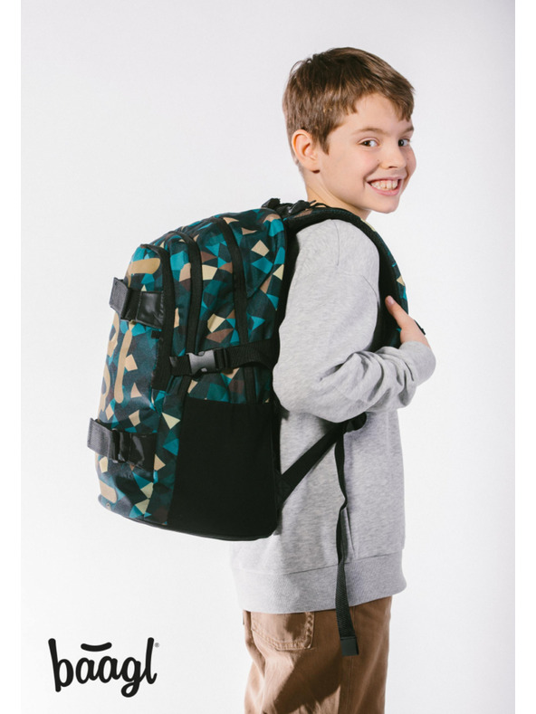 BAAGL  BAAGL 3 SET Skate Polygon: nahrbtnik, peresnica, vrečka