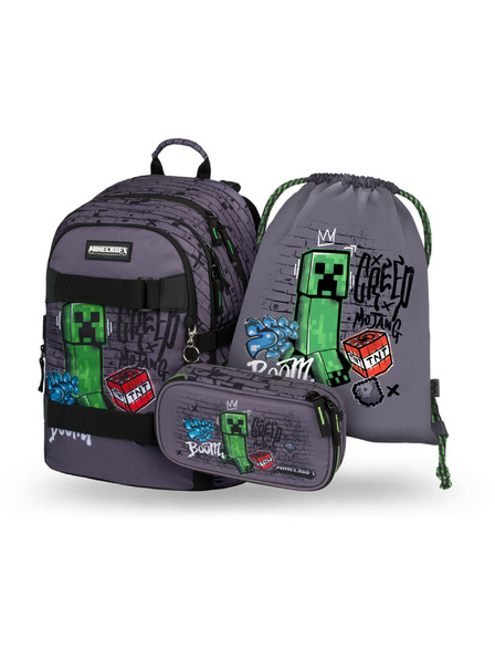 BAAGL  BAAGL SET 3 Skate Minecraft TNT: Nahrbtnik, Etue, Vrečka