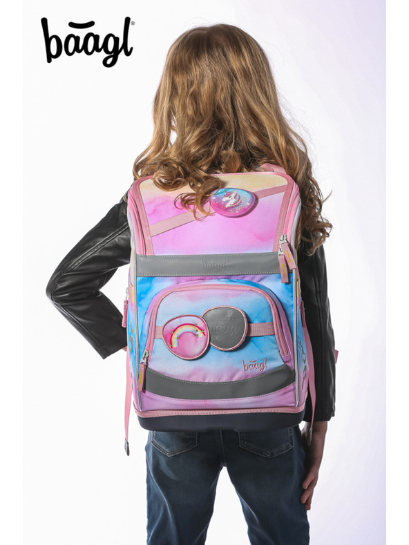 BAAGL  BAAGL Šolska torba Zippy plus Mavričasti samorog