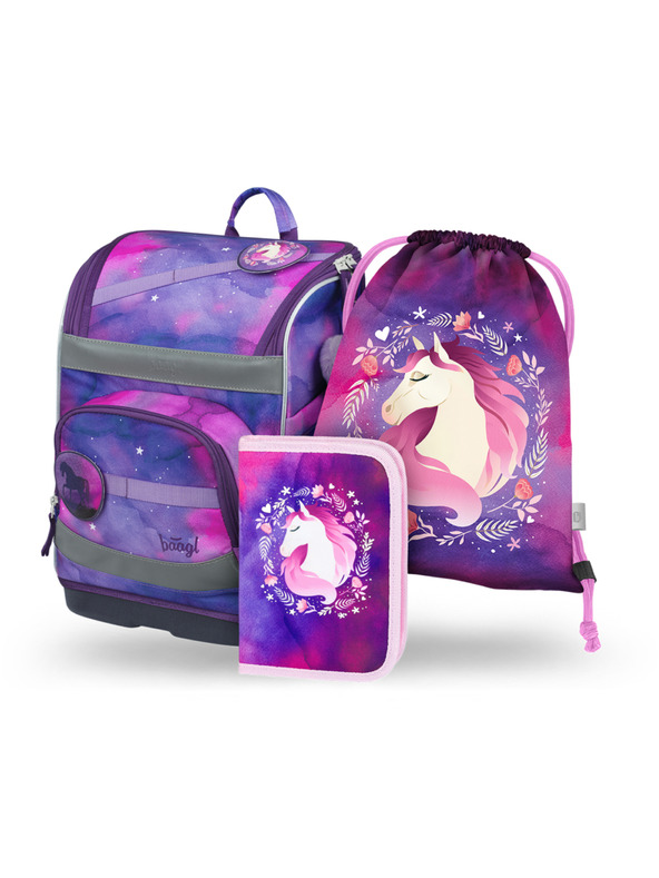 BAAGL  BAAGL SET 3 Zippy plus Konj: torba, peresnica, vrečka