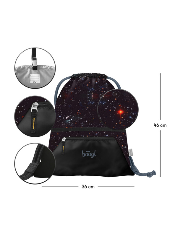 BAAGL  BAAGL SET 3 Zippy plus Pixel Space: šolska torba, peresnica, vrečka