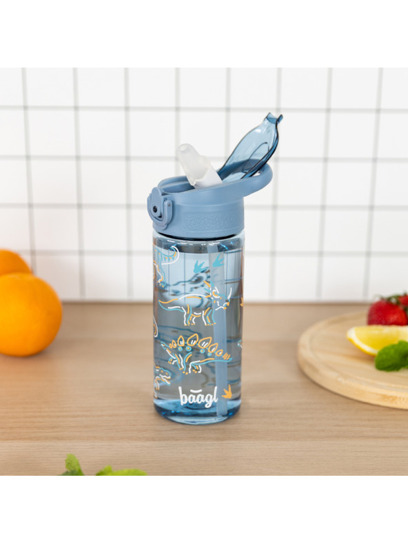 BAAGL  BAAGL Tritanska steklenica za pijačo z slamico Dino 500 ml