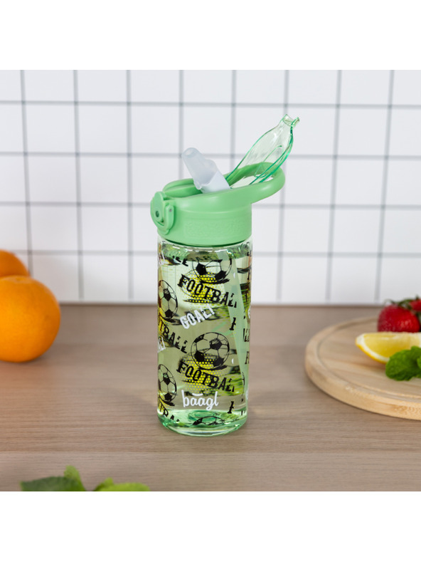 BAAGL  BAAGL Tritanska steklenica za pijačo z slamico Nogomet 500 ml