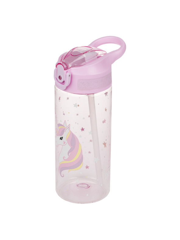 BAAGL  BAAGL Tritanska steklenica za pijačo z slamico Rainbow Unicorn 500 ml