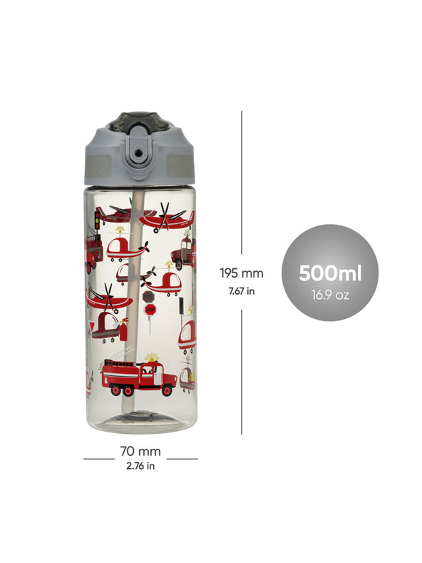 BAAGL  BAAGL Tritanska steklenica za pijačo z slamico Reševalci 500 ml