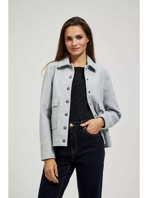 Moodo Svetlo siva srajčna jakna