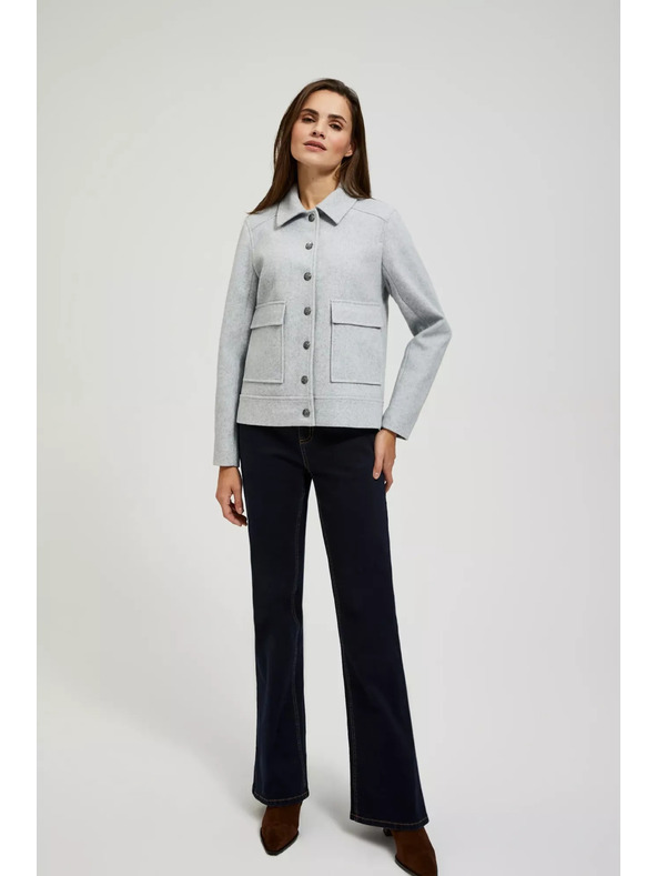 Moodo Svetlo siva srajčna jakna