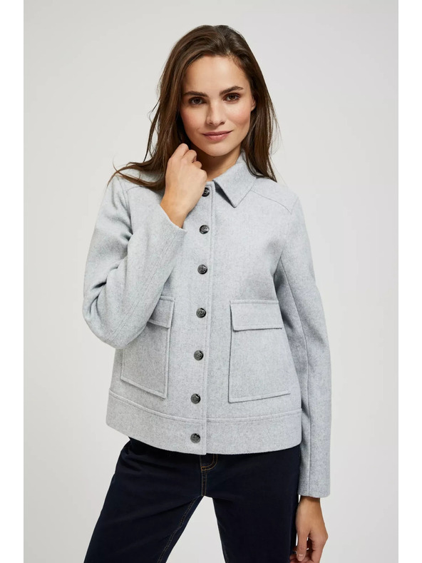 Moodo Svetlo siva srajčna jakna