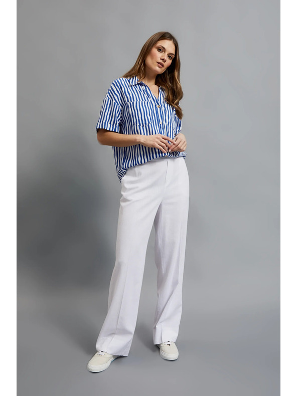 Moodo Bele ohlapne hlače
