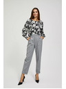 Moodo Črnobela cvetlična bluza Moodo