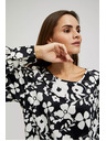Moodo Črnobela cvetlična bluza Moodo