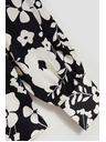 Moodo Črnobela cvetlična bluza Moodo