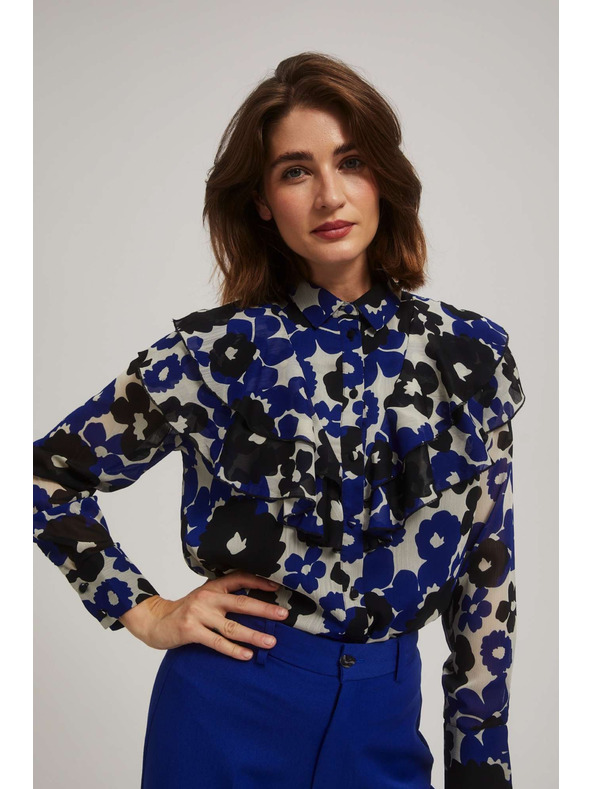 Moodo Pisana bluza z volančkom