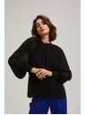 Moodo Črna bluza s prosojnimi rokavi