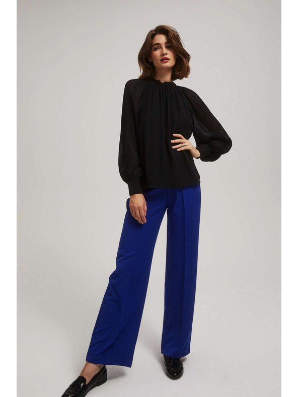 Moodo Črna bluza s prosojnimi rokavi