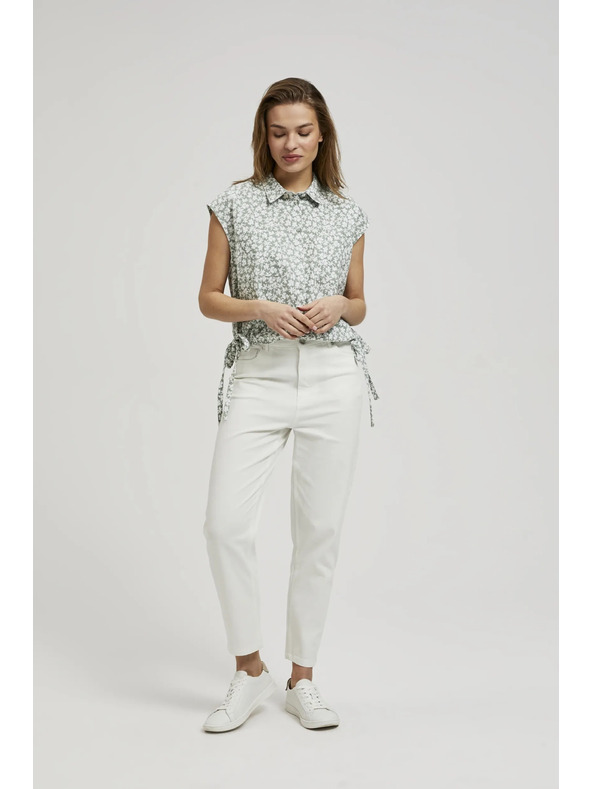 Moodo Vzorčasta bluza z vezavo