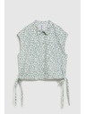 Moodo Vzorčasta bluza z vezavo