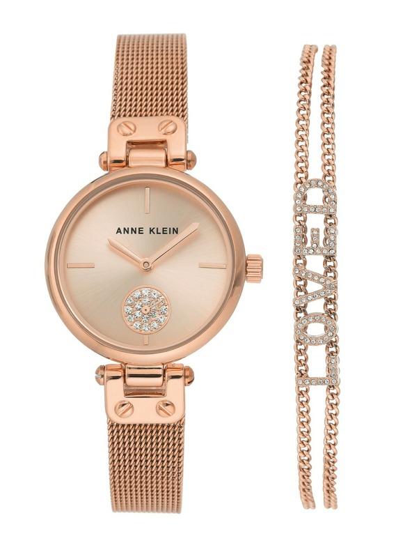 Anne Klein Darilni komplet ure in zapestnice Anne Klein AK/3552RGST