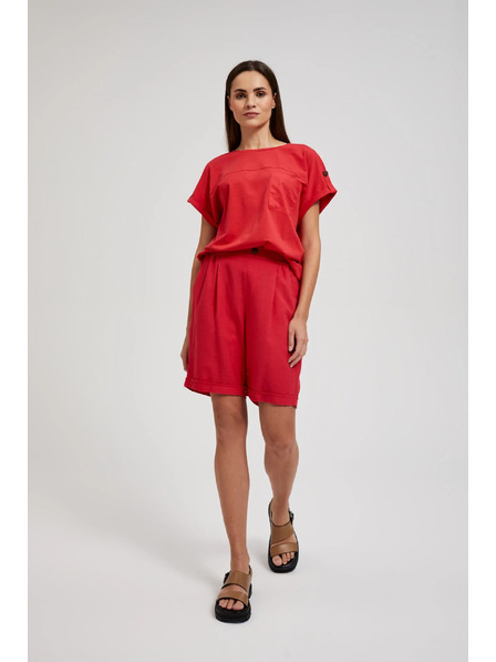 Moodo Rdeče lanene kratke hlače
