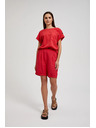 Moodo Rdeče lanene kratke hlače