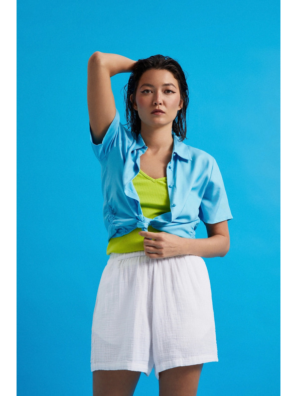 Moodo Svetlo modra srajca s kratkimi rokavi