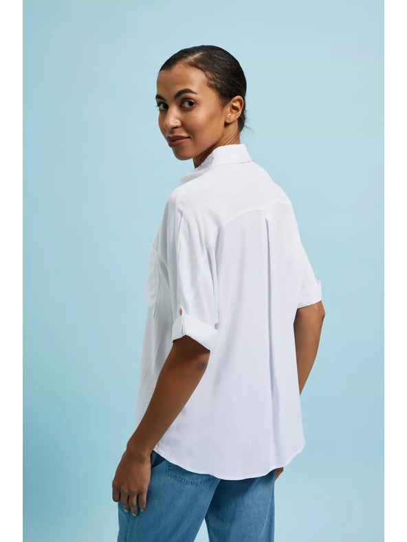 Moodo Bela srajca s kratkimi rokavi