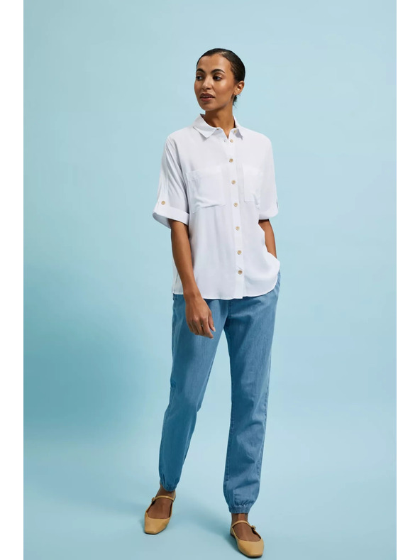 Moodo Bela srajca s kratkimi rokavi
