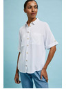 Moodo Bela srajca s kratkimi rokavi