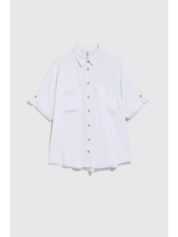 Moodo Bela srajca s kratkimi rokavi