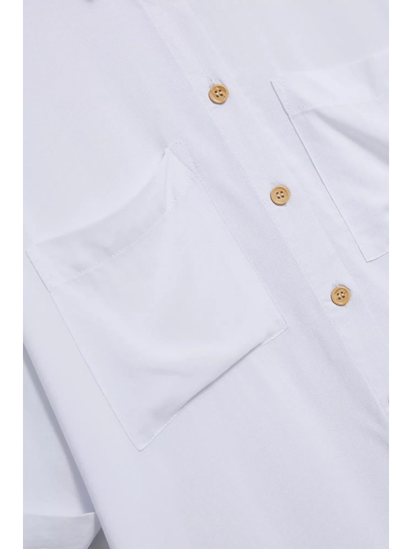 Moodo Bela srajca s kratkimi rokavi