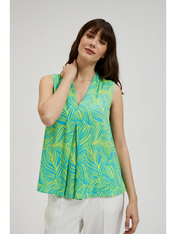 Moodo Zelen top brez rokavov