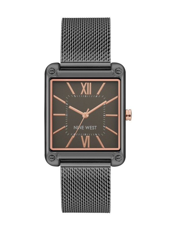 Nine West	 Nine West ženske ročne ure pravokotne oblike NW/2091GYGY