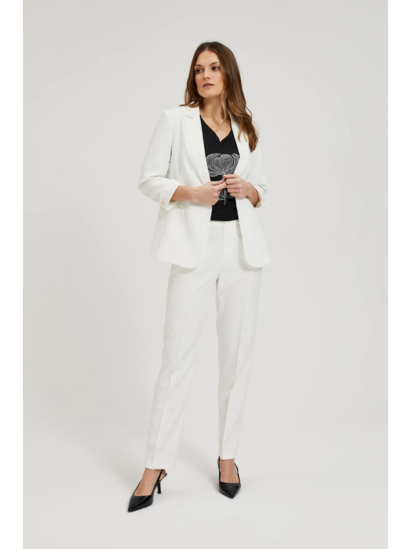 Moodo Bele ravne hlače Moodo