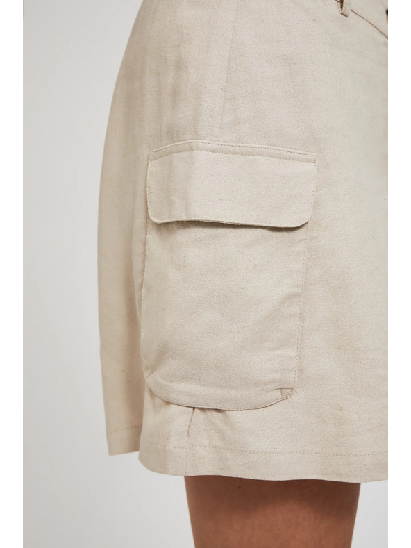 Moodo Kremaste kratke hlače z žepi