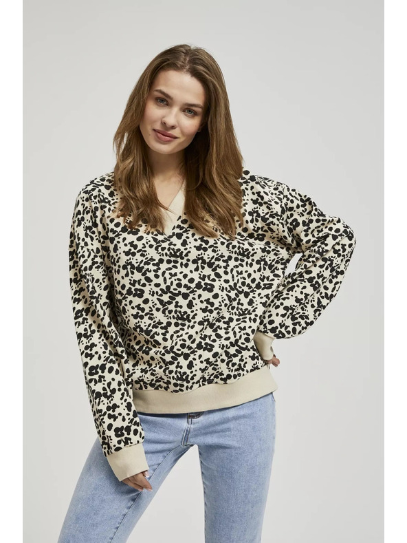 Moodo Vzorasta jopica z V-izrezom