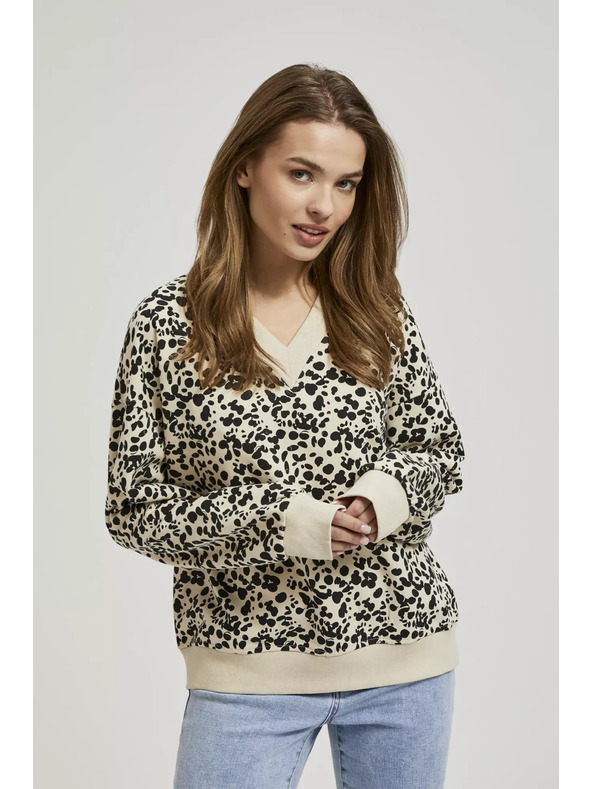 Moodo Vzorasta jopica z V-izrezom