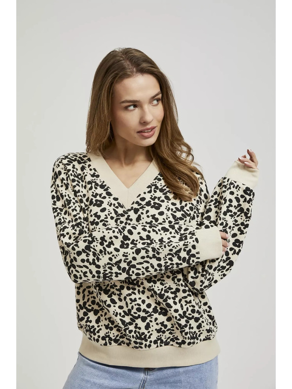 Moodo Vzorasta jopica z V-izrezom