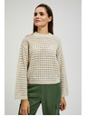 Moodo Kremast luknjičast pulover