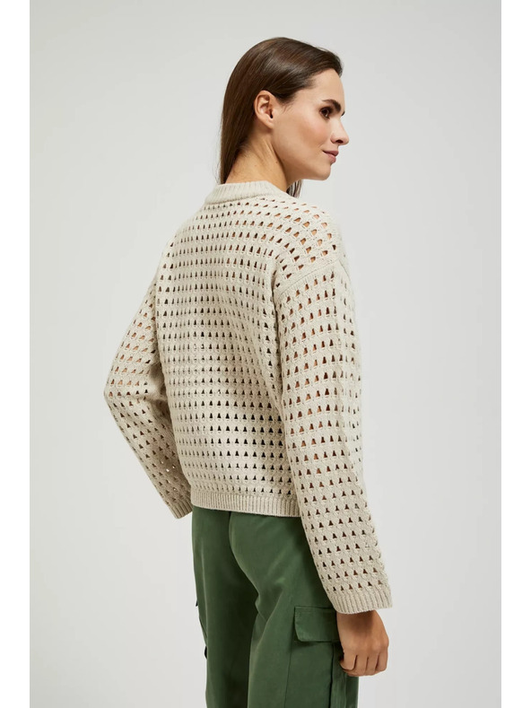 Moodo Kremast luknjičast pulover