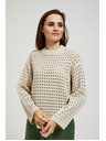 Moodo Kremast luknjičast pulover