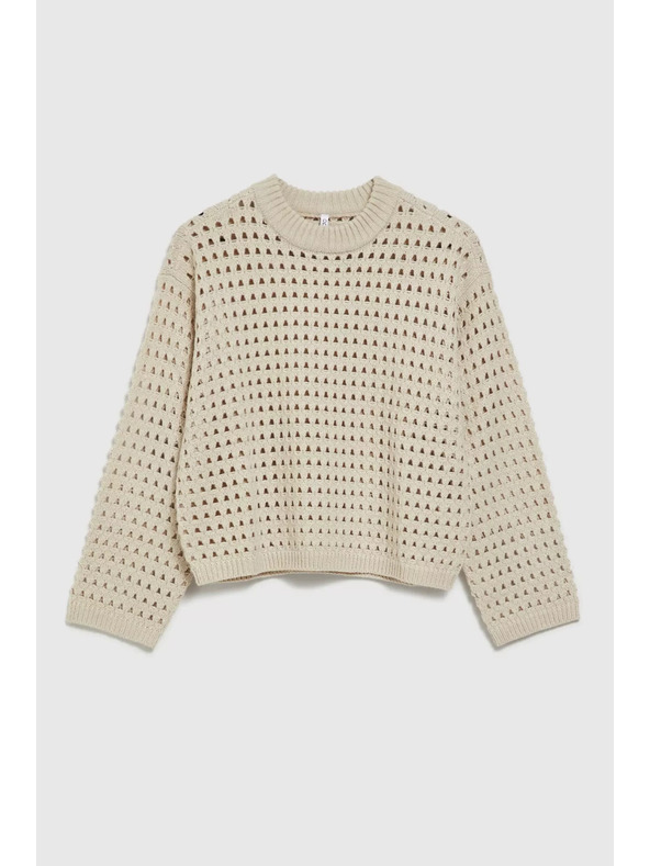 Moodo Kremast luknjičast pulover